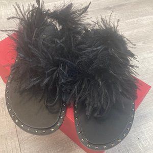 Valentino Black Thong Sandal 39 Euro 9 US